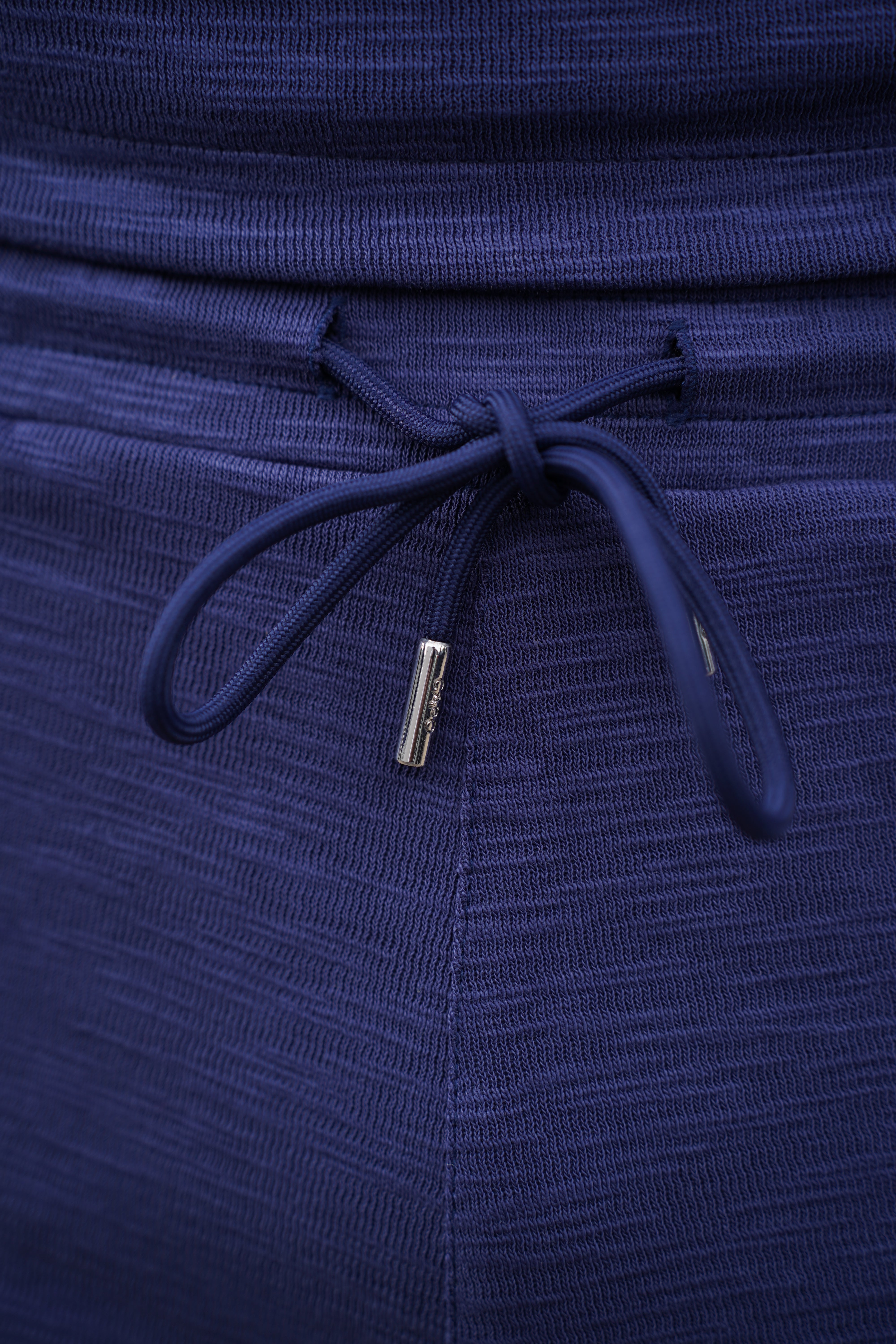 Detail view of CAPO Jersey Slub Navy Shorts
